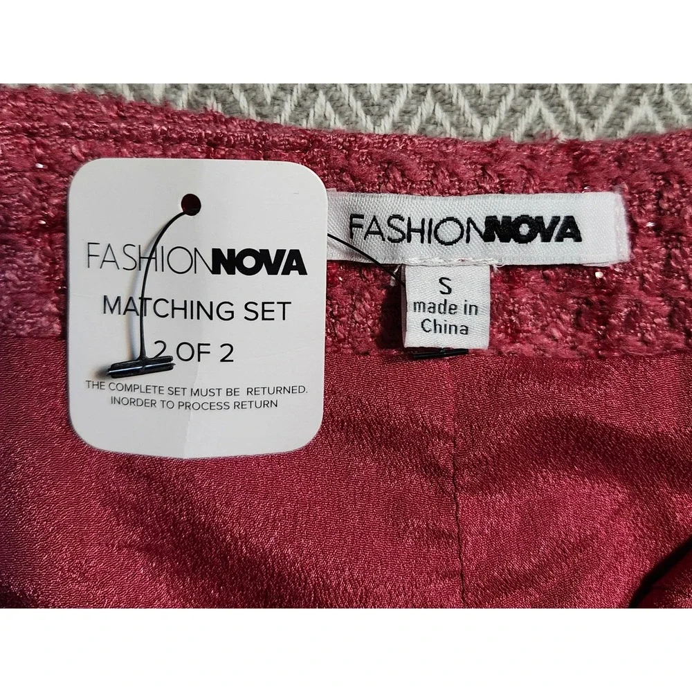 Fashion Nova Ellie Tweet Short Set Rose Pink Blazer Shorts 2 Piece NWT Small
